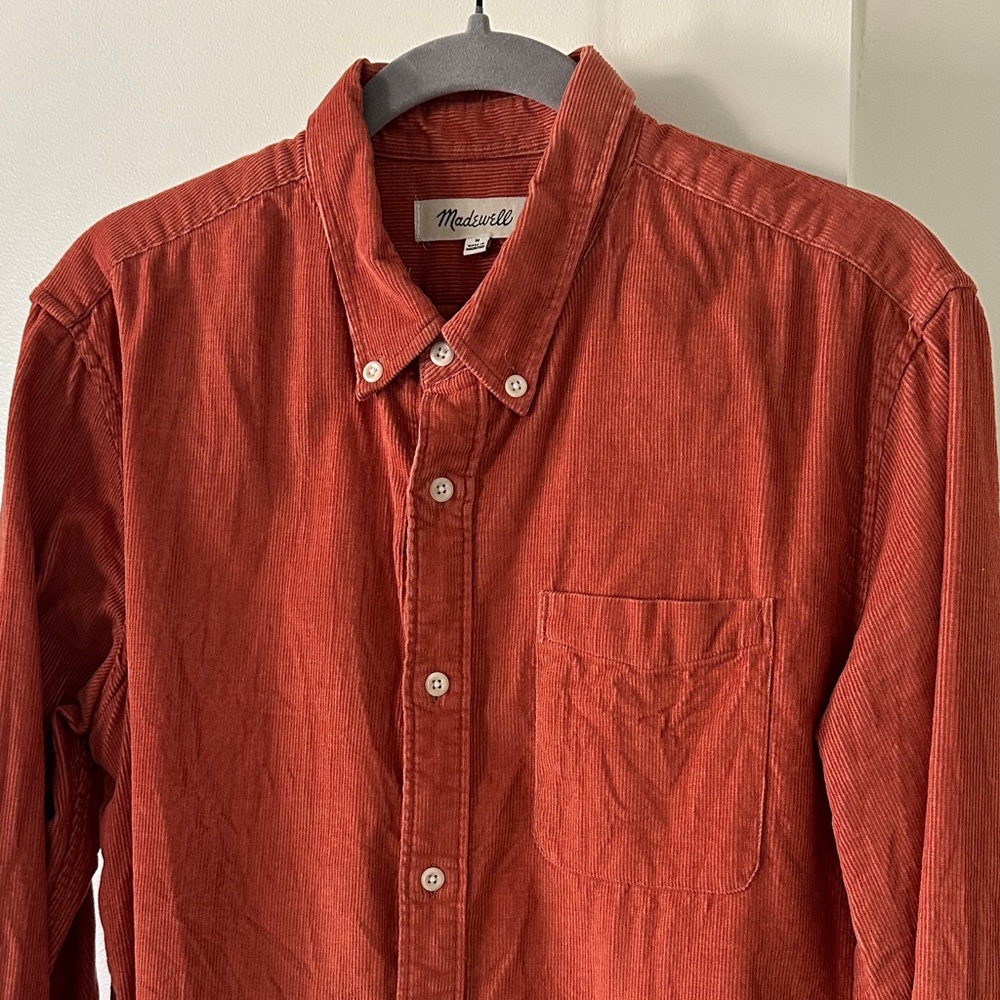 Madewell Coral Corduroy Shirt